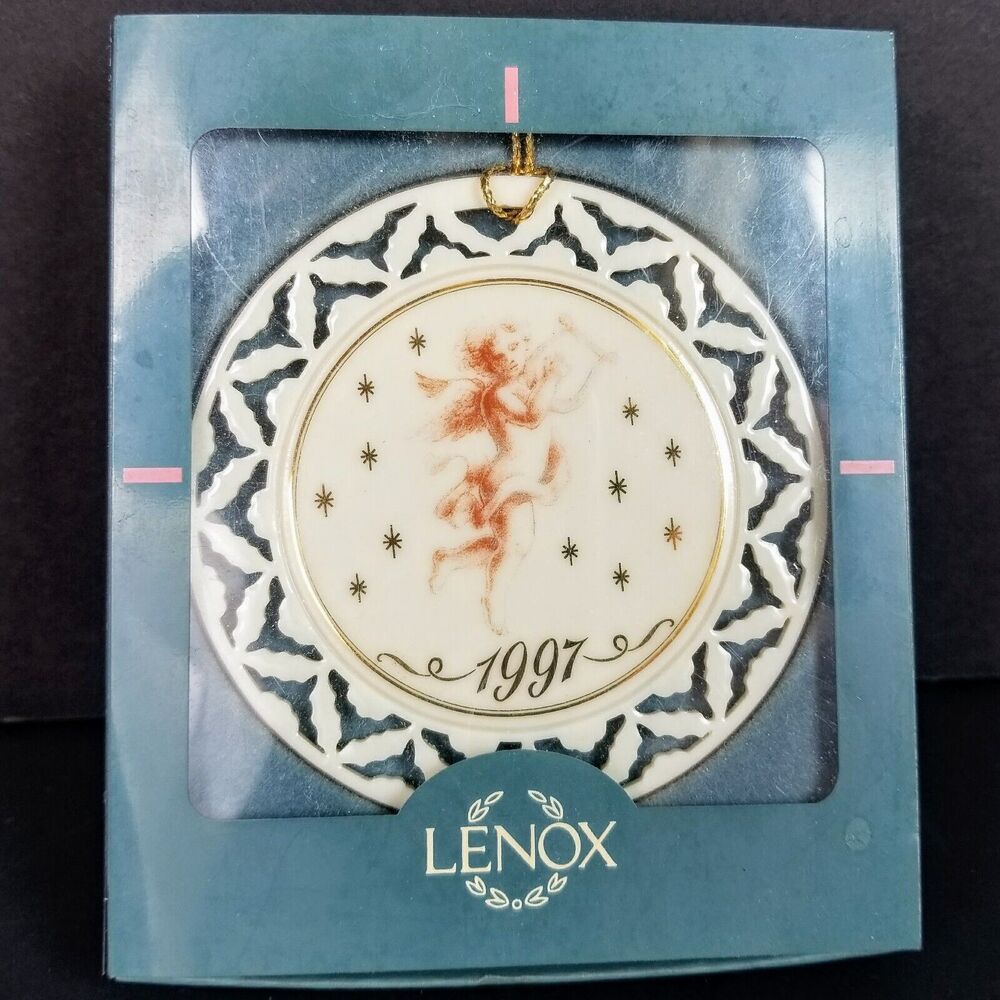 LENOX 1997 CHERUB w/ HARP Pierced SPECIAL EVENT Ornament w Box Limited Edition